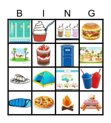 Camping Bingo Card