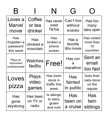 PAR BINGO Card