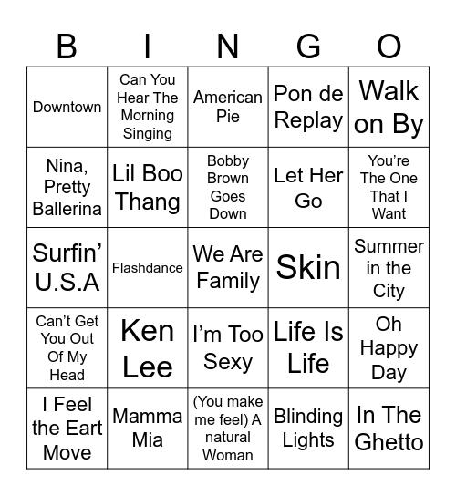 Lynbingo 20 Bingo Card