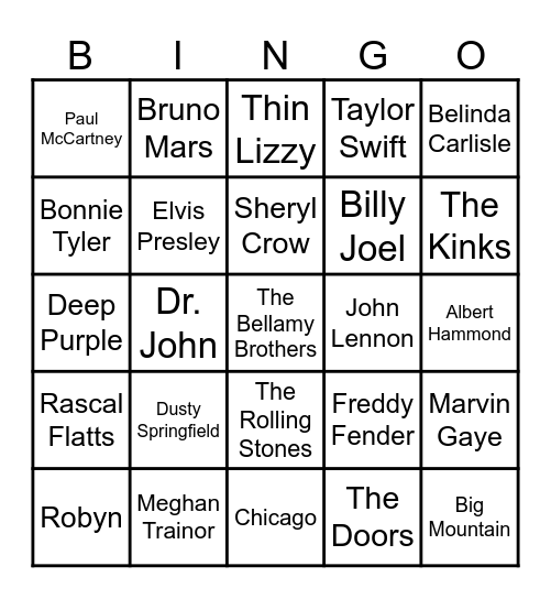 🦖 Bingo 122 🦎 Bingo Card
