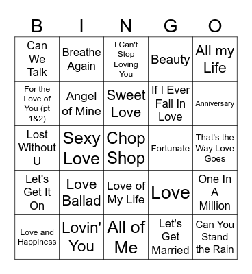 Slow Jams R2 Bingo Card
