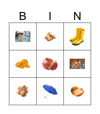 OTOÑO/ TARDOR / FALL Bingo Card