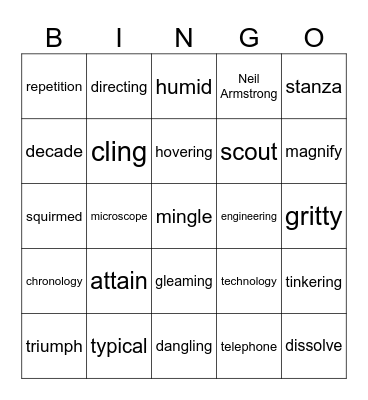 unit 4-5 Bingo Card