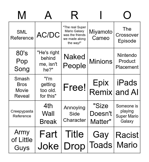 SUPER MARBLOB BINGOB Bingo Card
