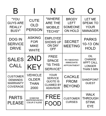 BDC BINGO Card