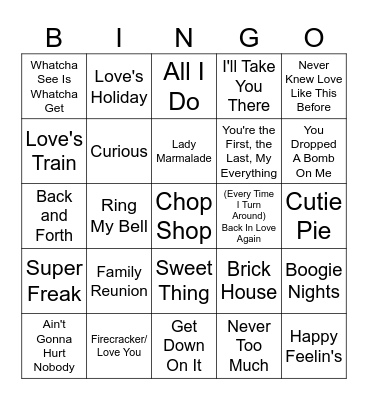 Soul Train R6 Bingo Card
