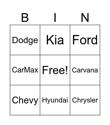 Wrong Number Bingo Card