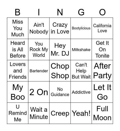 After Party R7 Bingo Card
