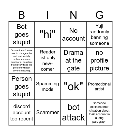 Gates of Doom Bingo Card