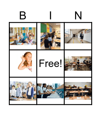 school commands Bingo Card