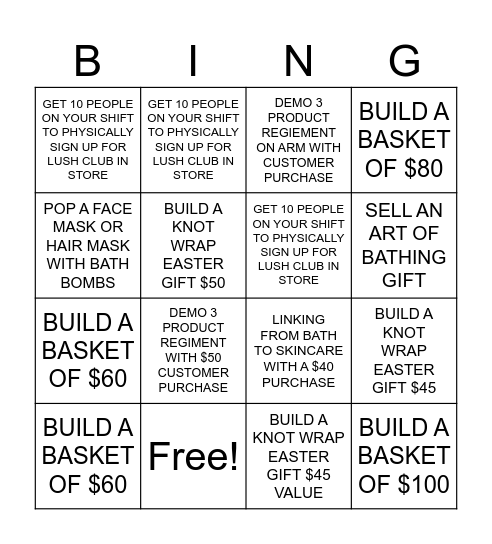BUILD THE BASKET EGGSTAVAGANZA Bingo Card