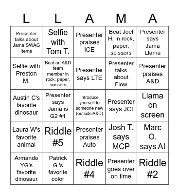 Jama Software A&D FY27 Egg Drop Bingo Card