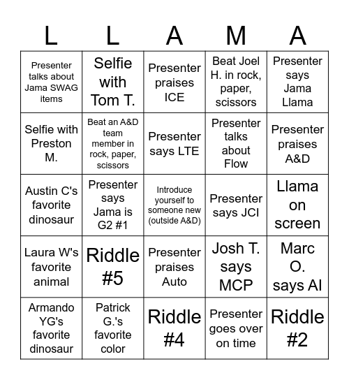 Jama Software A&D FY27 Egg Drop Bingo Card