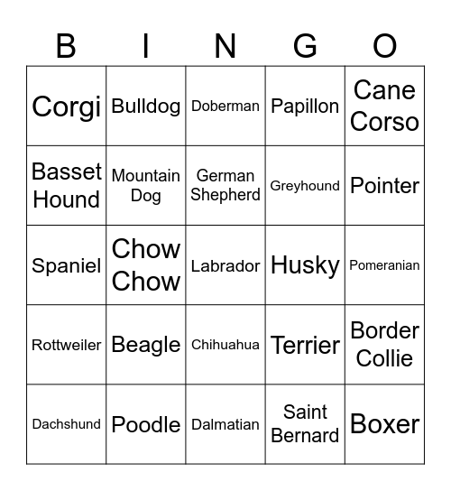 Bubby Bingo Card