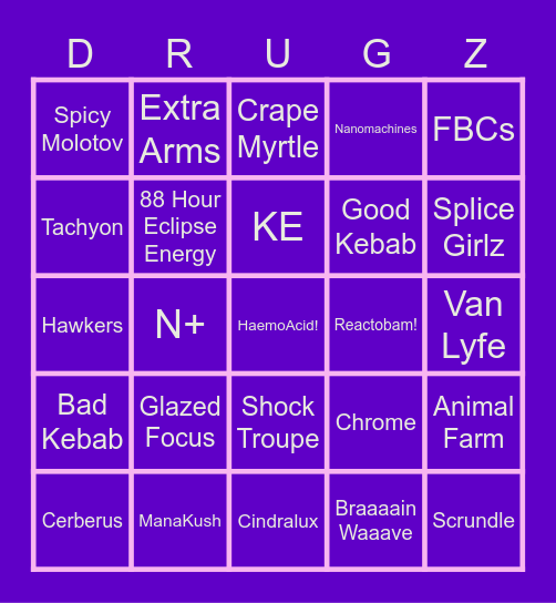 HVC Party Night Bingo Card