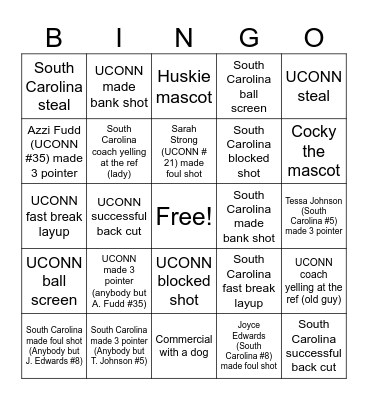 Basketball BINGO! Bingo Card