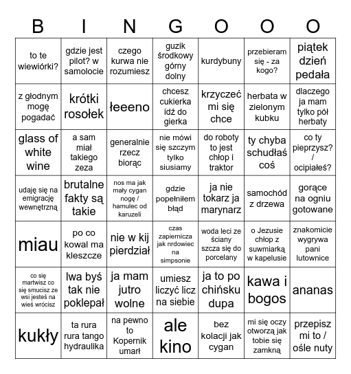 Zgliniccy Bingo Card