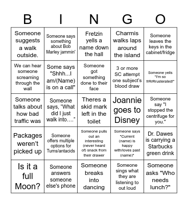 Research Office BINGO Card