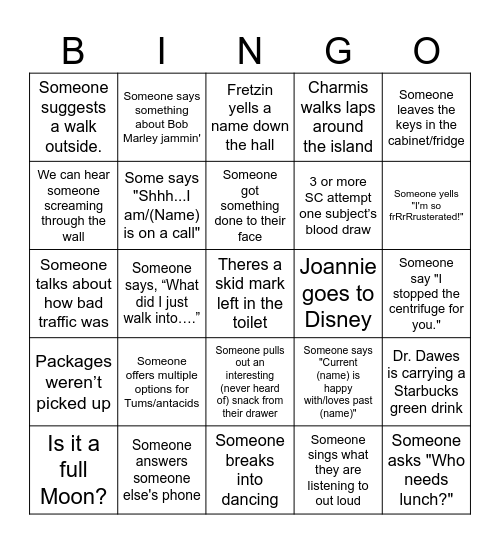 Research Office BINGO Card