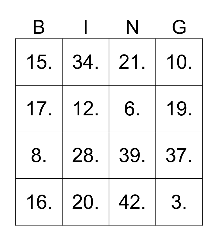 SILVER ANNIVERSARY Bingo Card