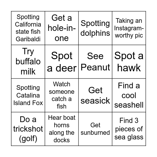 Catalina 2026 <3 Bingo Card