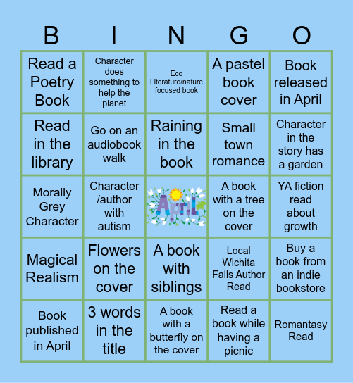 April R.O.T Book BINGO Card