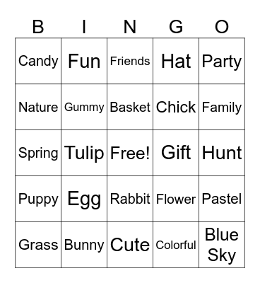 Easter Bingo Card