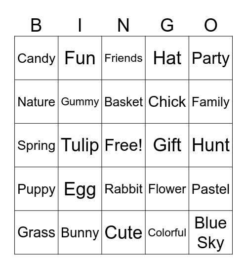 Easter Bingo Card
