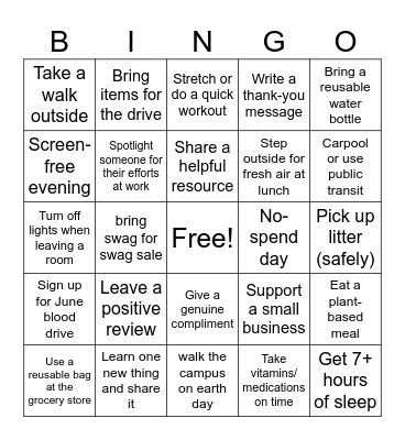 WCGB x FIT INTUIT EARTH DAY BINGO Card