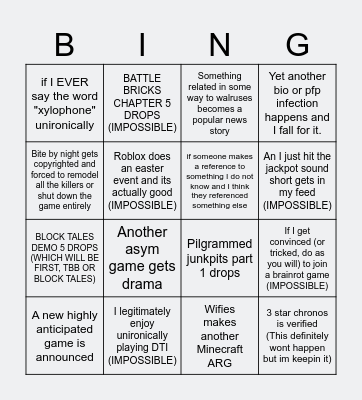April bingo Card