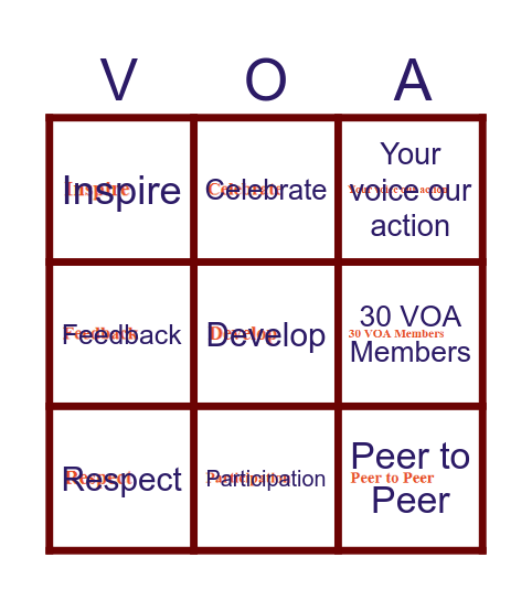 VOA BINGO Card