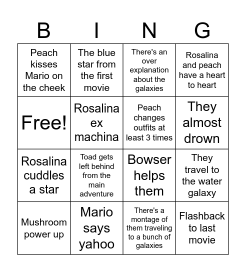 Mia's Bingo Card