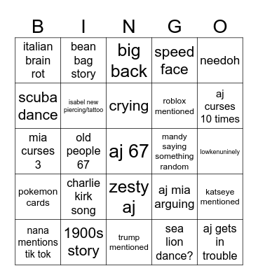 Sunday Easter Bingo Card