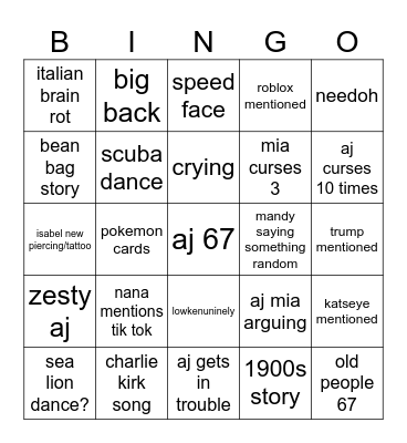 Sunday Easter Bingo Card