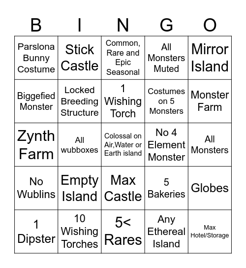 Msm Bingo Card