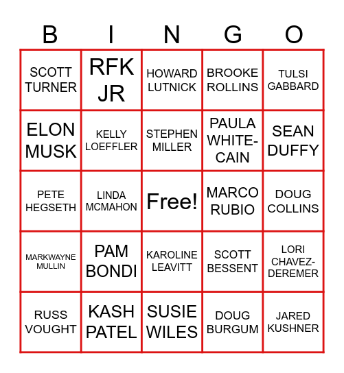 TRUMP SHITCAN BINGO VERSION 2 Bingo Card