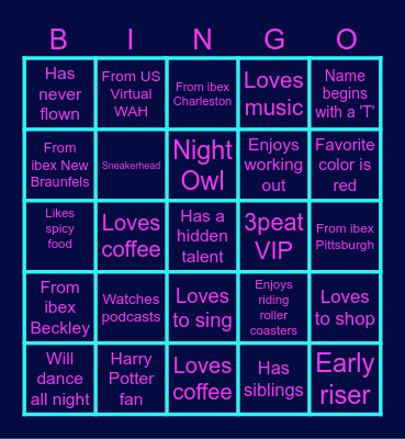 Get To Know You Bingo Card