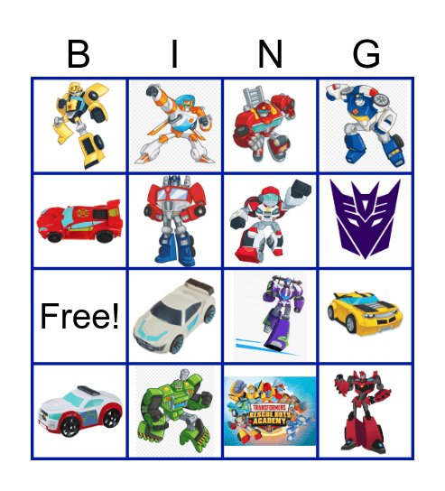 Transformers Bingo Card
