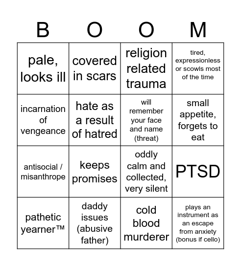 Are you my oc? Menzhen version (updated) Bingo Card