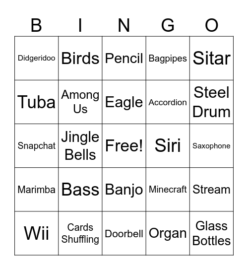 SOUND BINGO Card