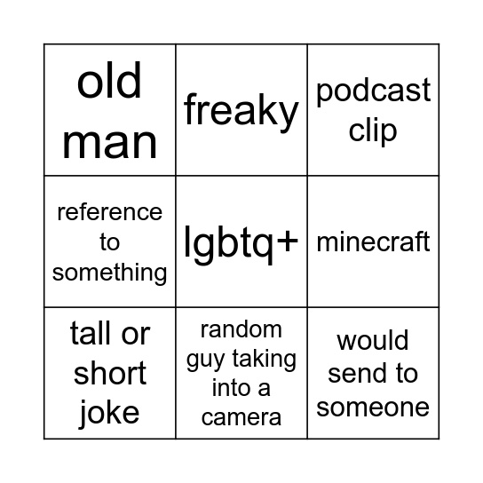 instagram reels bingo Card