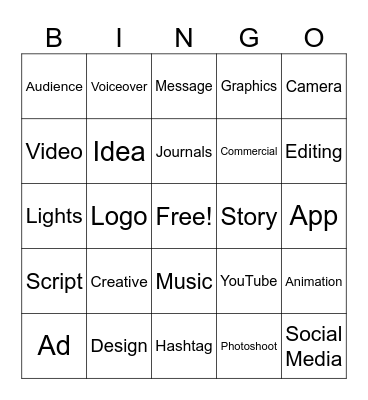 Advertising Bingo for Kids Bingo Card