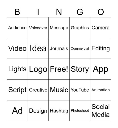 Advertising Bingo for Kids Bingo Card