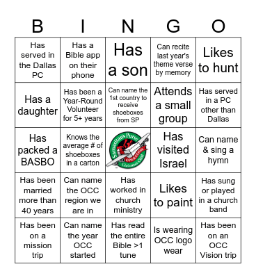 WCLA CONNECT BINGO Card