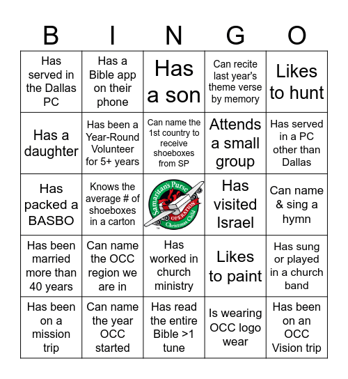 WCLA CONNECT BINGO Card