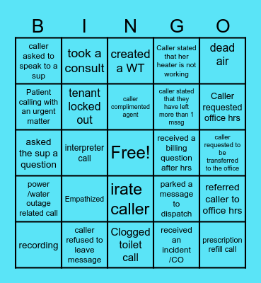 CMS  Bingo card Bingo Card