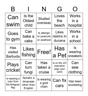 FIND SOMEONE WHO... Bingo Card