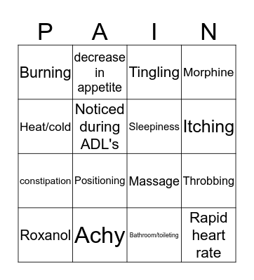 Angela Hospice Bingo Card