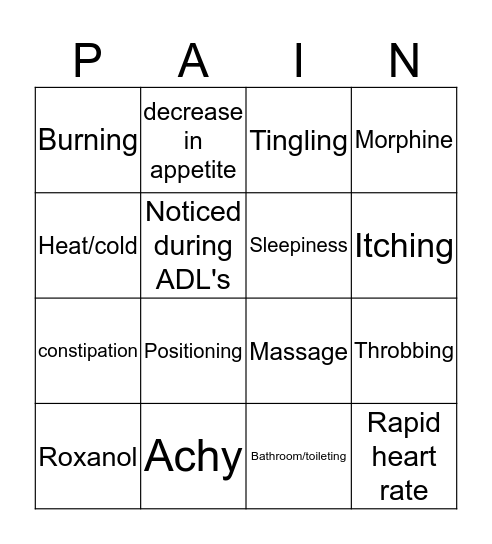 Angela Hospice Bingo Card