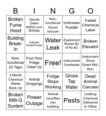 More Hall Bingo Card